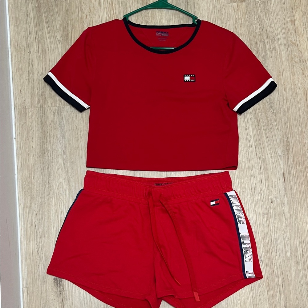Tommy Hilfiger Red Tee and Shorts Set